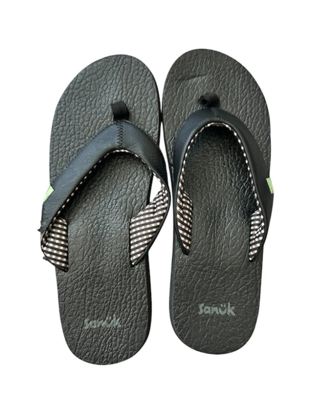 Sanuk Yoga Sling Flip Flops – Black Gingham – Women’s 9